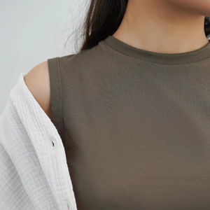 Customized Women's Short Sleeveless Tank Top Summer Lightweight Breathable Eco-Friendly Quick Dry Casual Wear - Product Image 4