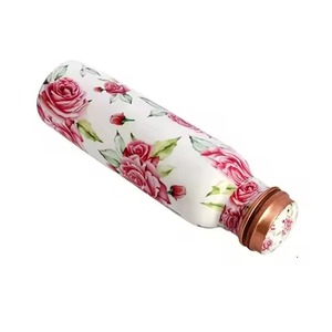 Stylish Printed Copper <b>Bottle</b> With Blue <b>Water</b> Droplet Texture Perfect For Daily Use And Refreshing Vibes - Product Image 6