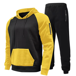 Chándal informal transpirable de 2 piezas con capucha para hombre, chándal ecológico con patrón sólido para correr, ropa deportiva de invierno - Product Image 6