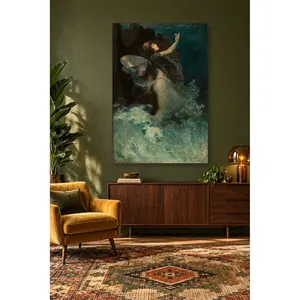 Fida Paul Ku - Impression sur toile Sirène ailée au-dessus des vagues - Product Image 1