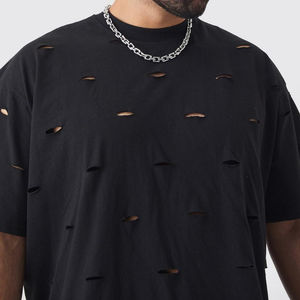 Camiseta de manga corta con logotipo personalizado para hombre, camiseta desgastada 2025, nueva ropa de moda, camiseta de lavado ácido para hombre a precio barato para adultos - Product Image 4