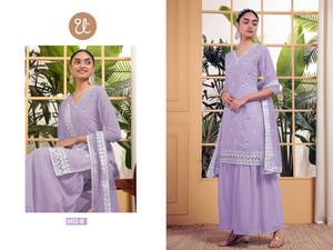 Salwar Kameez de Algodón Indio y Pakistaní, Estampado de Algodón Puro con Trabajo de Espejo Elegante, Georgette Pesado Puro con Bordado de Lentejuelas - Product Image 5