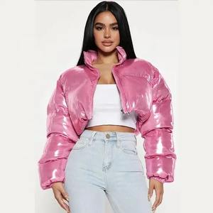 High Quality Loose Fit Crop <b>Top</b> Bomber Jacket Comfortable Hooded Reversible Polyester Filled Lightweight Breathable Women's - Product Image 5