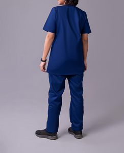 Ensemble d'uniformes médicaux d'été unisexe avec logo personnalisé, haut et pantalon, pour infirmières et personnel hospitalier - Vente en gros - Product Image 4