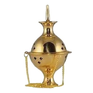 Quemador de Incienso de Latón Puro con Grabado y Acabado Pulido, Quemador de Lobán Tradicional de Latón Vintage de Alta Calidad para Decoración del Hogar - Product Image 4