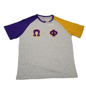 T-shirt Ringer en Chenille Col Rond Coupe Classique Omega pour Homme – Vêtements de Fraternité Personnalisés Greek Life – Écologique Anti-UV 100% Coton - Product Image 1