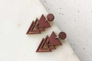 ต่างหูห้อยทำจากไม้แนว Boho-CHIC ต่างหูไม้แฟชั่น - Product Image 6