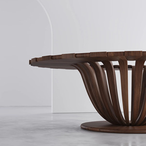 Table à manger Riva moderne en teck massif avec finition couleur noyer et de haute qualité pour une utilisation en intérieur et en extérieur - Product Image 4