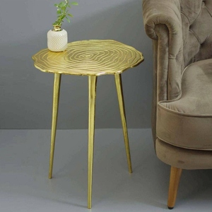 Aluminum <b>Table</b> for Home Use Metal Snacks Round <b>Table</b> Golden Color Coffee <b>Table</b> Original Indian Manufacture - Product Image 2