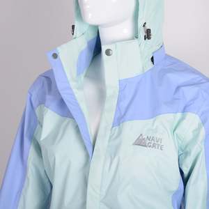 FHOH Chaqueta impermeable Gortex larga de estilo suelto informal para mujer Reversible con capucha de cuello levantado a prueba de viento transpirable tallas ml - Product Image 2