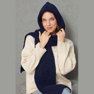 Women's Soft Textured <b>Knitted</b> Hooded <b>Scarf</b> Keeps Warm Stylish and Comfortable Stylish Look Autumn Winter ODM OEM Service - Product Image 1