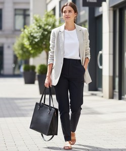 Structured Black Leather Vintage Fashion Zip Water Resistant Tote <b>Bag</b> Women Vertical Shopper Handbag Minimalist <b>Work</b> <b>Laptop</b> - Product Image 6