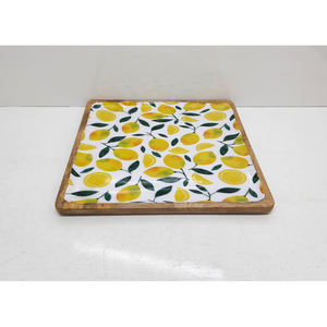 Bandeja de servicio de forma ovalada de madera de último diseño con acabado esmaltado de calcomanía para el hogar y la boda bandeja de servicio de comida personalizada - Product Image 2