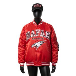 Chaqueta de Satén Premium para Mujer, Tela Suave y Brillante, Color Rojo, Paneles Raglán con Logotipo Bordado Personalizado, Chaquetas de Satén para Mujer - Product Image 1