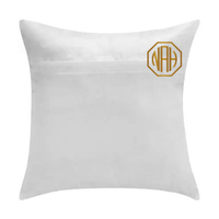 Funda de Cojín Cuadrada de Poliéster Hecha a Mano, Color Crema, Rojo y Dorado, con Bordado de Hojas y Cierre de Cremallera, Moderna, Decorativa, para Sofá