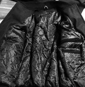 Vestes universitaires slim pour hommes Expanza, personnalisées OEM, style High Street, en toile noire respirante, unies, pour l'hiver - Product Image 4