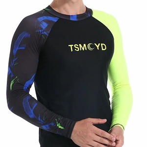 T-shirt à manches longues Quick Dry Rash Guard pour homme, anti-UV et respirant pour le surf, le jiu jitsu, la natation et la conduite. - Product Image 1