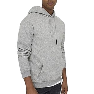 USA taille 100% Polyester hommes couleur unie blanc pull à capuche sweat pour presse à chaud impression Logo coupe régulière hommes sweats à capuche - Product Image 1