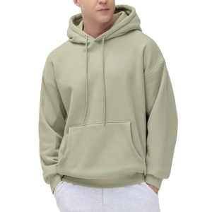 Sudaderas con capucha de gran tamaño de algodón 100% de la mejor calidad al por mayor 230gsm forro polar térmico pesado hombro caído ropa de calle temporada de invierno sólida - Product Image 2