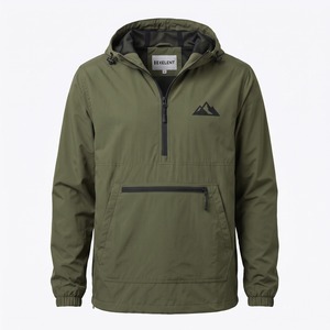 เสื้อแจ็คเก็ต Anorak แบบสั่งทำพิเศษ ผ้าไนลอนริปสตอป มีฮู้ด ซิปครึ่งตัว กระเป๋าจิงโจ้ ซับในตาข่าย รับผลิตตามแบบ (OEM) ขายส่ง - Product Image 1