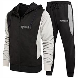 Conjunto de chándal de 2 piezas sólido con capucha de invierno hecho a medida para hombre Jersey de moda - Product Image 5