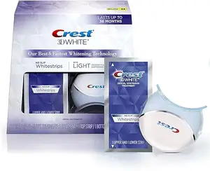 Crest 3D Whitestrips พร้อมแสง ชุดแถบฟอกสีฟัน 20 แถบ (แพ็ค 10 ชิ้น)