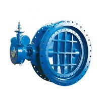Fer ductile PN16 DN1000mm 4in EPDM engrenage à vis sans fin manuel Double excentrique vanne papillon à bride souple