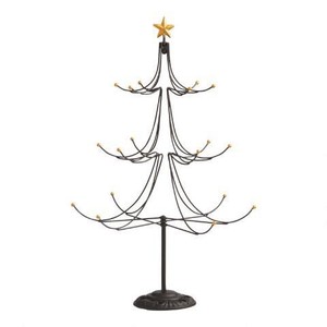 Árbol de Navidad decorativo de metal de hierro en adornos navideños de alta calidad con acabado negro para el hogar y la Oficina - Product Image 1