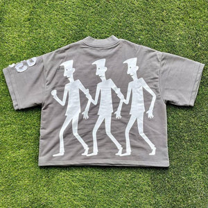 Conçu sur mesure Vintage pour hommes surdimensionné Boxy Fit Streetwear T-Shirt imprimé graphique sur tissu sergé 300 Gsm - Product Image 5