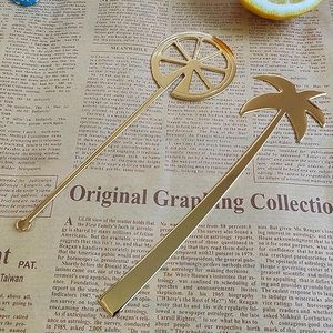 Gold Plated Lemon & Palm Tree Shape Metal Stirring <b>Spoon</b> Honey Juice Milk Tea Drink Milk <b>Coffee</b> Stirring Stick - Product Image 4