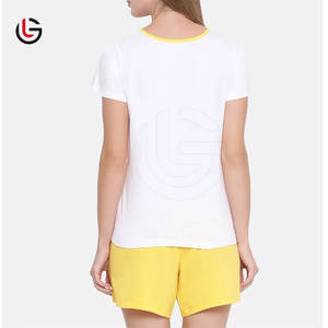 Cotton <b>Women</b> T-Shirt and <b>Shorts</b> Set OEM Service Summer Wear T-Shirt and <b>Shorts</b> Set <b>For</b> <b>Women</b> - Product Image 3