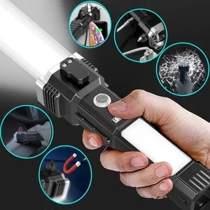 Chăm sóc 4 3 chế độ LED <span class=keywords><strong>Torch</strong></span> với Side ánh sáng Hammerhead & Glass Cutter khẩn cấp đa chức năng đèn pin - Product Image 1