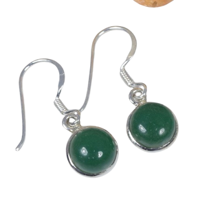 Green <b>Onyx</b> 925 Sterling Silver Gemstone <b>Earring</b> Elegant <b>Earring</b> Handmade Jewelry Round Shape <b>Earring</b> Gift for Christmas - Product Image 1