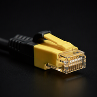 Kabel Ethernet Cat6a Super Fleksibel 10Gbps 26/28AWG Tembaga Murni RJ45 Patch Cord Kabel LAN Jaringan untuk Pusat Data & Server