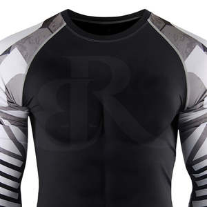 Compresión personalizada Rash Guard para hombres manga corta manga larga secado rápido transpirable protección Uv ropa deportiva al aire libre - Product Image 4