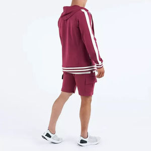 Sudaderas con capucha de hombre pesado con logotipo personalizado bolsillo lateral de tela cómodo para cremallera de invierno con líneas blancas sudaderas con capucha al mejor precio - Product Image 3