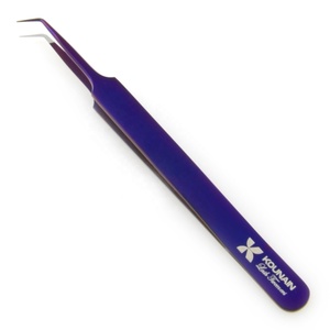 Pinzas Profesionales KOUNAIN de Acero Inoxidable de 12 cm para Extensión de Pestañas, 45 Grados, Plasma Dorado, Puntas de Fibra de 0.03 mm, Personalizables - Product Image 3