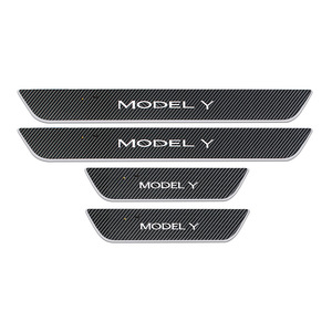 Pour Tesla modèle Y Induction magnétique avec pédale <span class=keywords><strong>de</strong></span> bienvenue lumineuse <span class=keywords><strong>barre</strong></span> <span class=keywords><strong>de</strong></span> <span class=keywords><strong>seuil</strong></span> en acier inoxydable en Fiber <span class=keywords><strong>de</strong></span> carbone titane <span class=keywords><strong>noir</strong></span> - Product Image 1