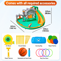 Pedido Mínimo 50 Piezas, Casa de Brinco Inflable de Tela Oxford 420D 840D con Cañón de Agua Integrado, Bajo Nivel de Ruido, Personalizable para Parques Infantiles