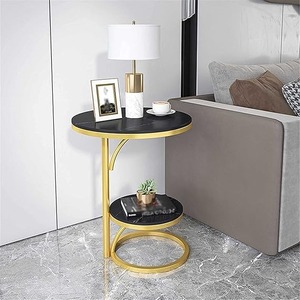 <b>Round</b> Shaped Metal <b>Table</b> With Wood Top <b>Tables</b> Accent <b>Side</b> <b>Table</b> for Living Room and Home Furniture High Quality - Product Image 1