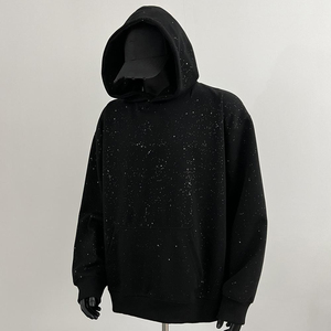 Custom Design Cotton Polyester Made Rhinestone Hoodies Light Weight Top Quality Cotton Blended <b>Pullover</b> <b>Men</b> Rhinestone Hoodies - Product Image 1