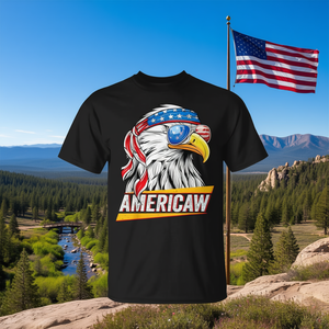 Camiseta patriótica con bandera estadounidense del águila calva Americaw - Product Image 3