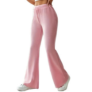 กางเกงวอร์มขาบานสำหรับผู้ชายผ้าฟลีซคอตตอนทรงหลวมลำลองออกแบบโลโก้ได้ตามต้องการสำหรับฤดูหนาว - Product Image 1