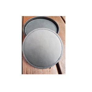 Vente chaude caboteur en cuir tapis de tasse ronde placage et caboteur de café à thé en cuir véritable sous-verres carrés pour les ventes - Product Image 3