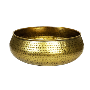 Juego de 2 cuencos de flores de Metal chapado en oro de lujo, diseño tradicional martillado a mano para servir frutas elegantes, Decoración de mesa de boda - Product Image 2