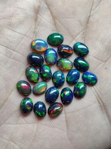 Ópalo Negro Natural de Alta Calidad, Cabujón de Ópalo Multifuego, Lote de Piedras Preciosas Sueltas de Forma Ovalada, Gemas Sueltas Mehrajudin de 2-3 Quilates - Product Image 4