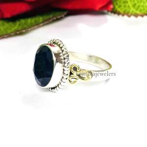 Best Selling 925 Sterling Silver Handmade <b>Ring</b> Natural <b>Black</b> <b>Onyx</b> Gemstone Oval Cut Classic Wedding Engagement Bezel Parties - Product Image 3