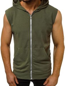 Sweat-shirt zippé en polyester/coton pour homme, coupe classique, sans doublure, fermeture éclair, en molleton, antibactérien, séchage rapide - Product Image 6