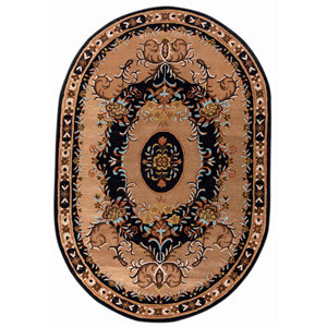 พรมปูพื้นลายเหรียญขนาดใหญ่ คอร่า โกลด์ 3 มิติ ผลิตด้วยมือจากเส้นใยวิสโคส ลายแบบจีนโบราณ สำหรับใช้ในบ้าน-TRA-14455 ขนาด 9x12 - Product Image 1