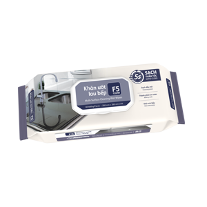 Lingettes de cuisine F5 Clean OEM ODM, paquet de 80, fabriquées au Vietnam, dégraissant puissant au bicarbonate de soude, parfum citron, lingettes à base de plantes pour comptoirs - Product Image 6